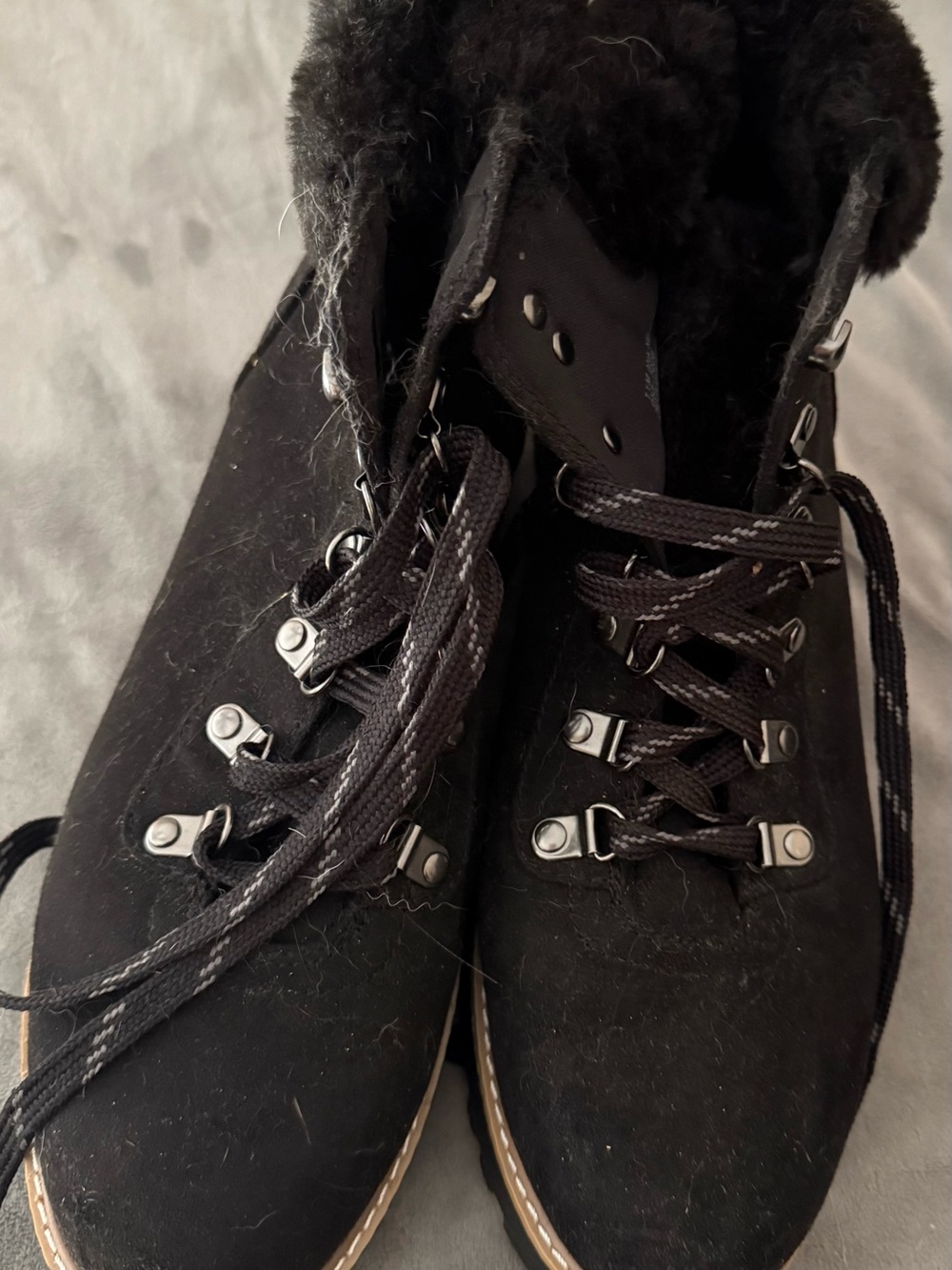 Women's Black Faux-Fur Ankle Booties